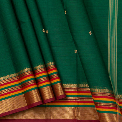 Green Kanchi Cotton Saree For Festive Wear PV MM KC 404