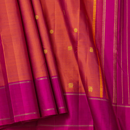 Rust And Pink Kanchipuram Silk Saree For Festive Wear PV NYC 2020