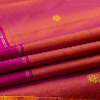 Rust And Pink Kanchipuram Silk Saree For Festive Wear PV NYC 2020