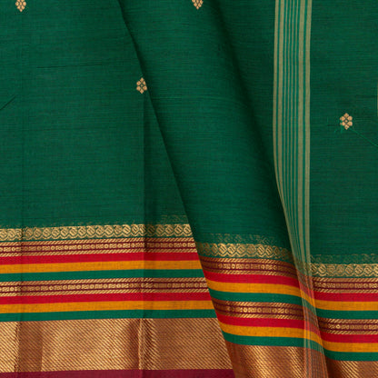 Green Kanchi Cotton Saree For Festive Wear PV MM KC 404