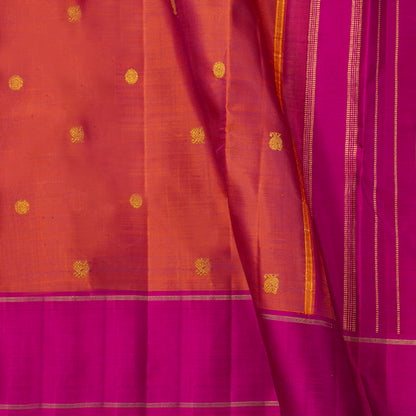 Rust And Pink Kanchipuram Silk Saree For Festive Wear PV NYC 2020