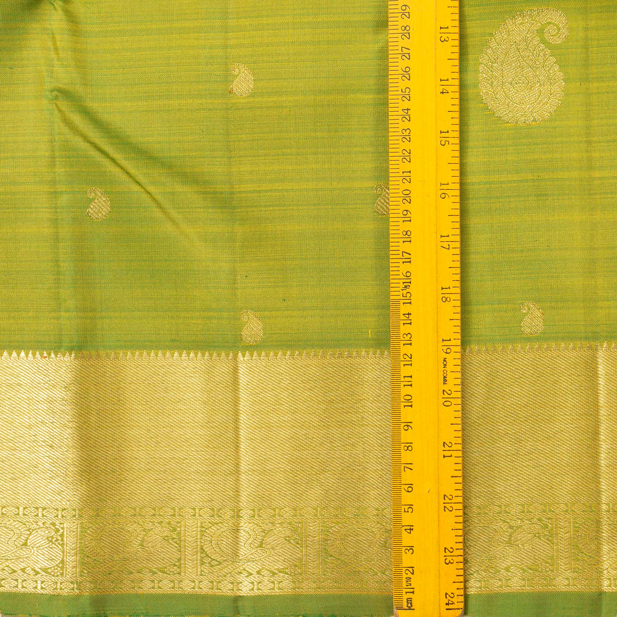 Green Kanchipuram Silk Saree For Wedding  Wear PV NYC 2015