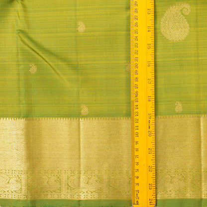 Green Kanchipuram Silk Saree For Wedding  Wear PV NYC 2015
