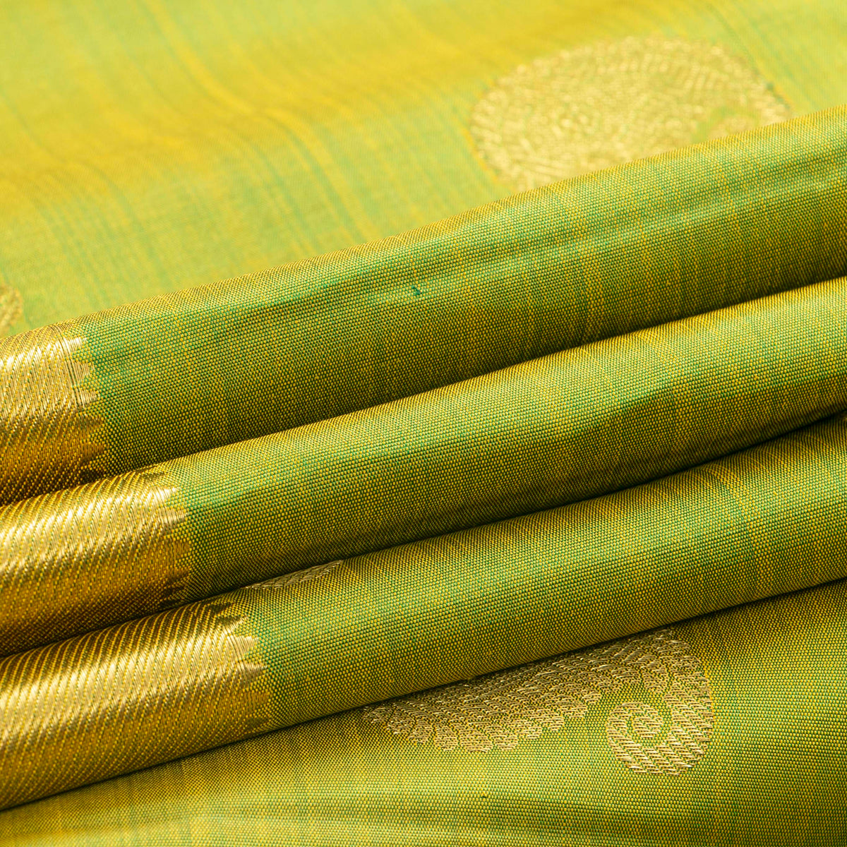 Green Kanchipuram Silk Saree For Wedding  Wear PV NYC 2015
