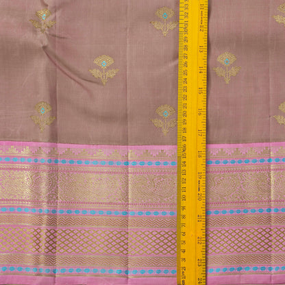Beige And Pink Kanchipuram Silk Saree For Wedding Wear PV NYC 2030