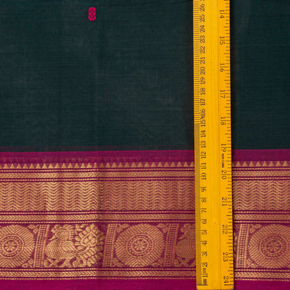 Green And Pink Kanchi Cotton Saree For Festive Wear PV MM KC 489
