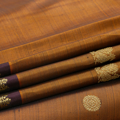 Mustard And Brown Kanchipuram Silk Saree For Wedding Wear PV NYC 2028