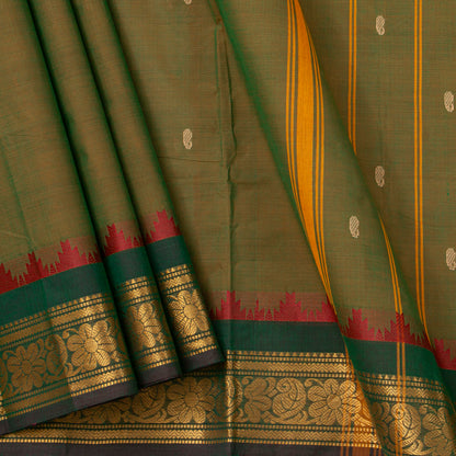 Mandhulir Green Kanchi Cotton Saree PV MM KC 471