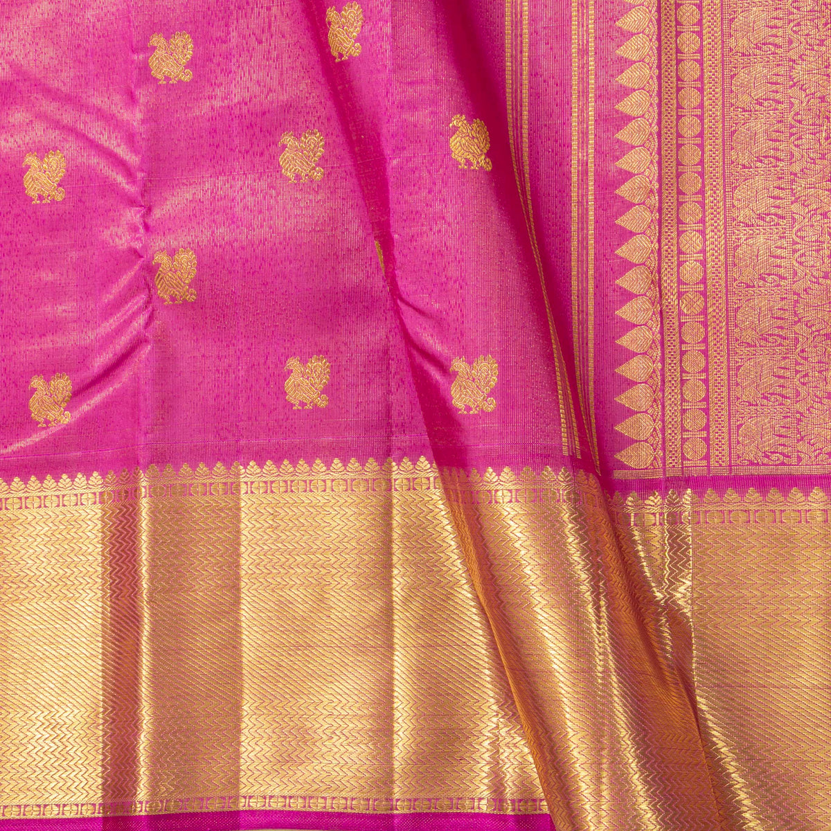 Pink Kanchipuram Tissue Silk Saree For Wedding Wear PV NYC 2029