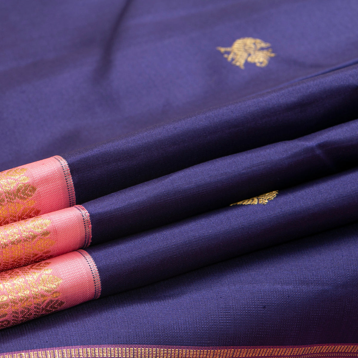 Blue And Pink Kanchipuram Silk Saree For Wedding Wear PV NYC 2027
