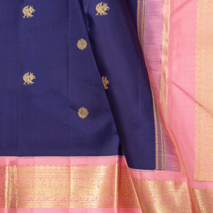 Blue And Pink Kanchipuram Silk Saree For Wedding Wear PV NYC 2027