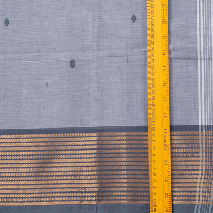 White And Ash Grey Kanchi Cotton Saree For Office Wear PV MM KC 475 - Cotton Saree - Panjavarnam PV MM KC 475