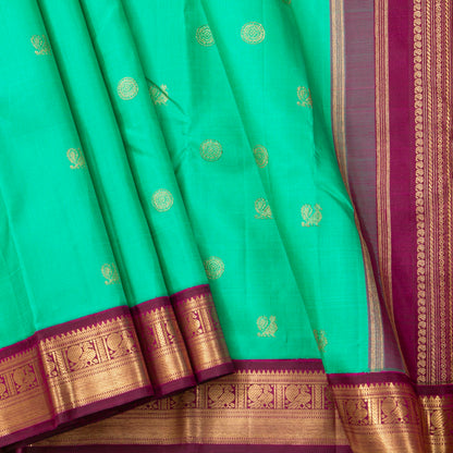 Sea green And Magenta Kanchipuram Silk Saree For Wedding Wear PV NYC 2039