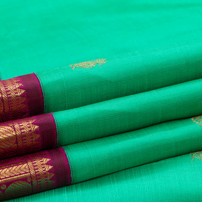 Sea green And Magenta Kanchipuram Silk Saree For Wedding Wear PV NYC 2039