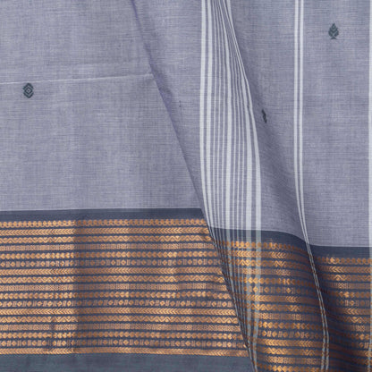 White And Ash Grey Kanchi Cotton Saree For Office Wear PV MM KC 475 - Cotton Saree - Panjavarnam PV MM KC 475