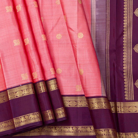 Pink And Magenta Kanchipuram Silk Saree For Wedding Wear PV NYC 2035