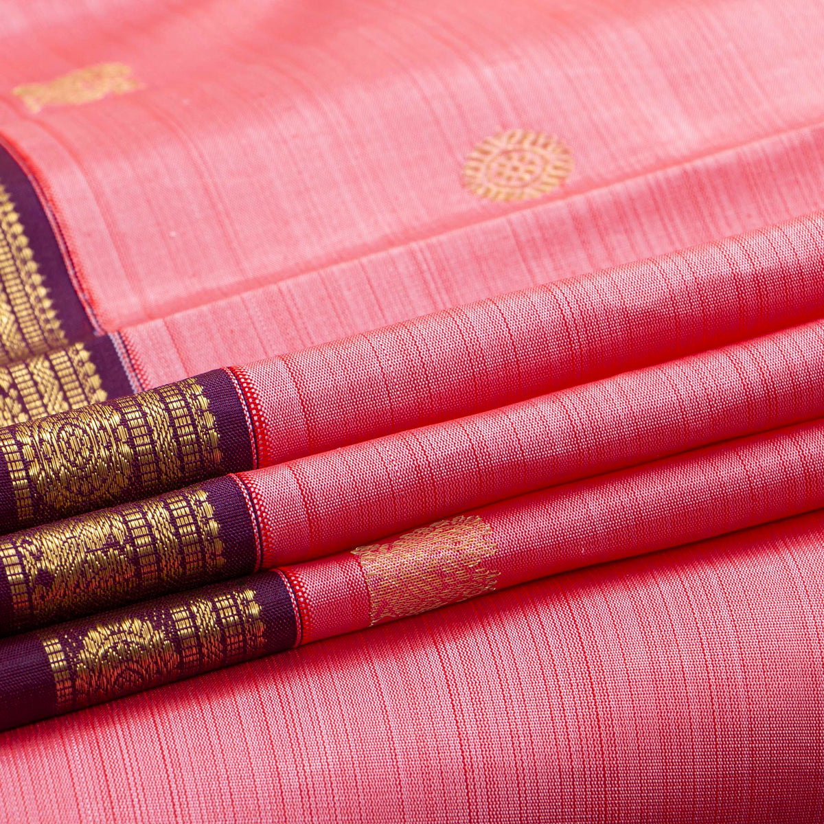 Pink And Magenta Kanchipuram Silk Saree For Wedding Wear PV NYC 2035