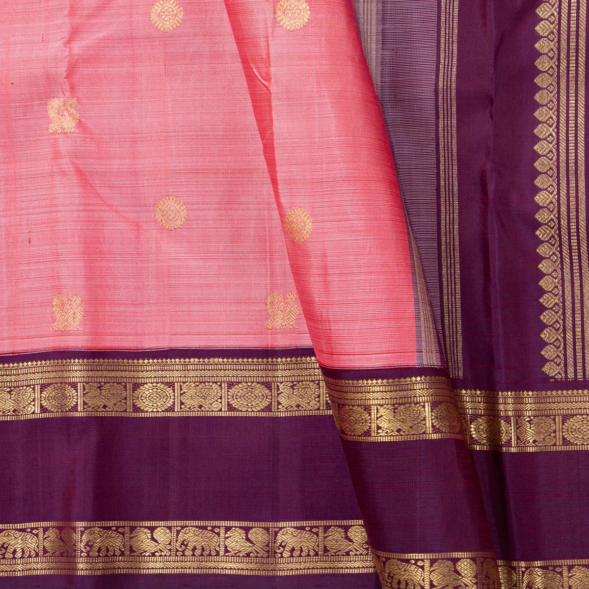 Pink And Magenta Kanchipuram Silk Saree For Wedding Wear PV NYC 2035