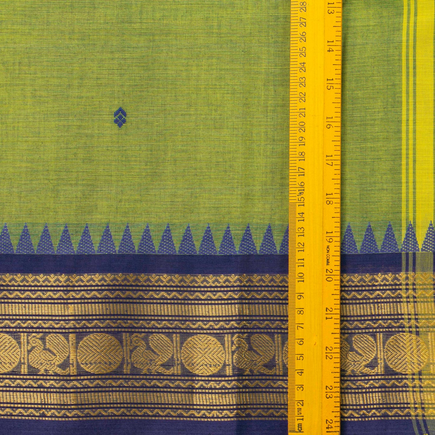 Green And Blue Kanchi Cotton Saree For Festive Wear PV MM KC 487