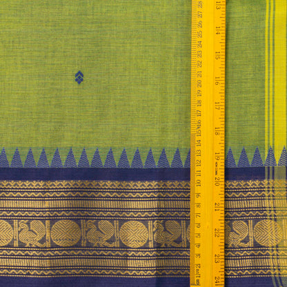 Green And Blue Kanchi Cotton Saree For Festive Wear PV MM KC 487