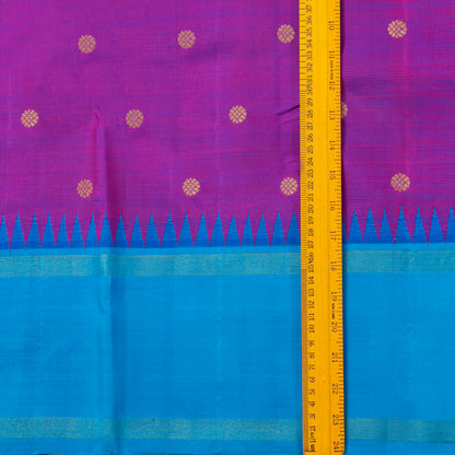 Magenta And Anandha Blue Kanchipuram Silk Saree For Wedding Wear PV NYC 2047