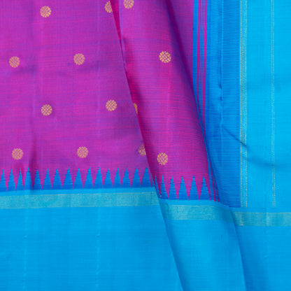 Magenta And Anandha Blue Kanchipuram Silk Saree For Wedding Wear PV NYC 2047