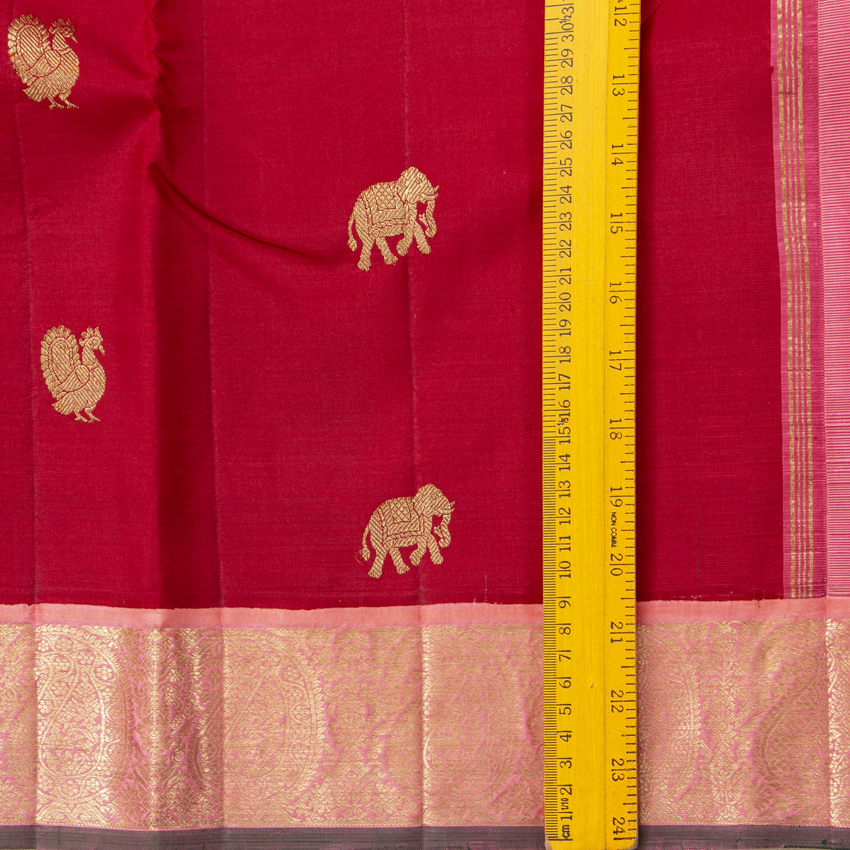 Red And Pink Kanchipuram Silk Saree For Wedding Wear PV NYC 2024