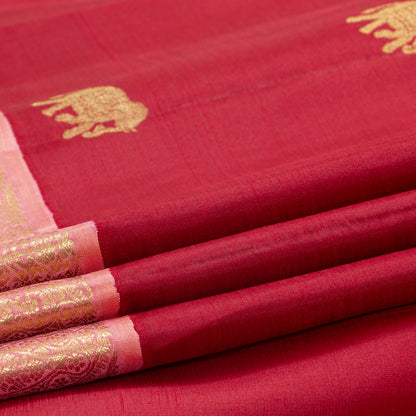 Red And Pink Kanchipuram Silk Saree For Wedding Wear PV NYC 2024