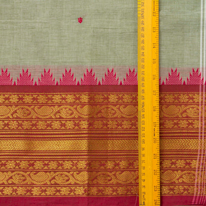 Green And Red Kanchi Cotton Saree For Office Wear  MM KC 600