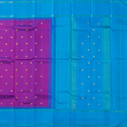 Magenta And Anandha Blue Kanchipuram Silk Saree For Wedding Wear PV NYC 2047