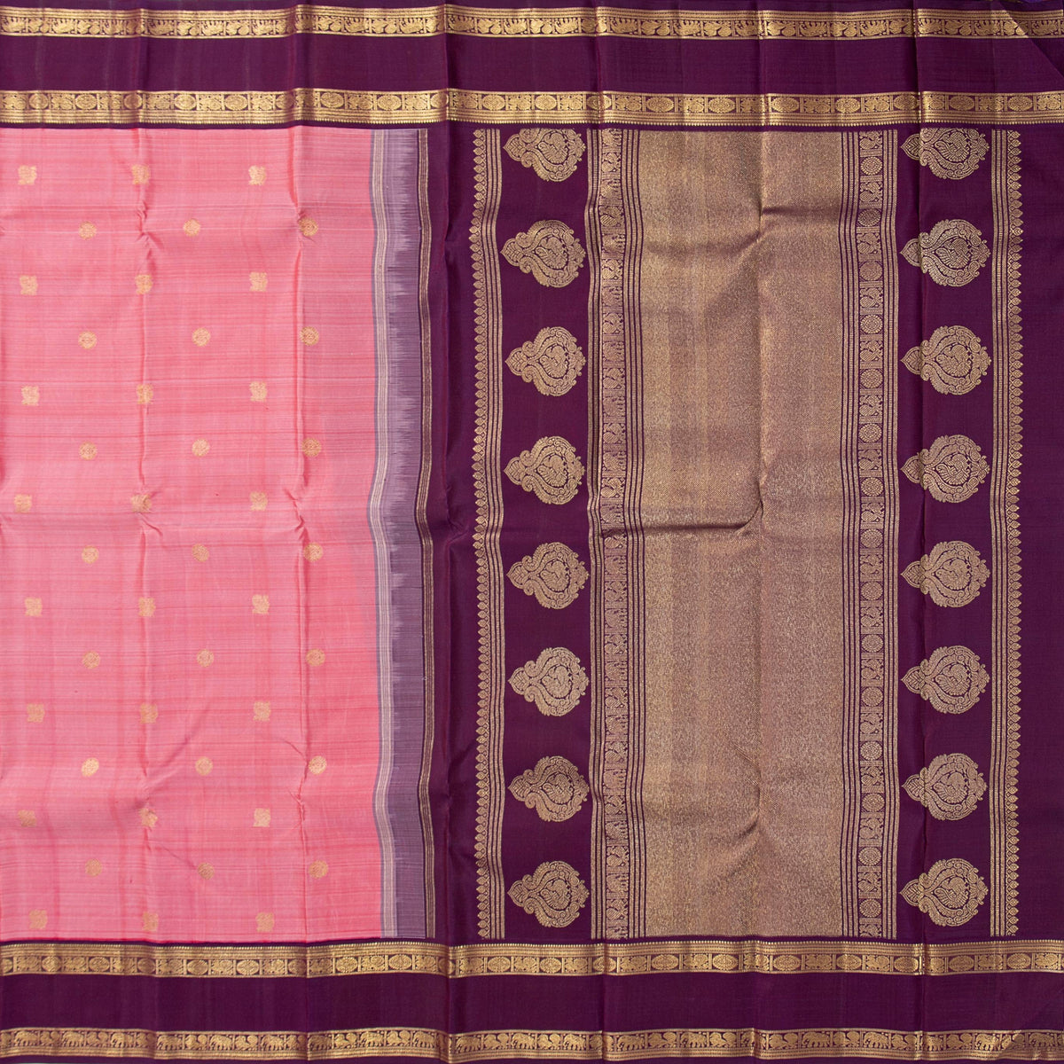 Pink And Magenta Kanchipuram Silk Saree For Wedding Wear PV NYC 2035
