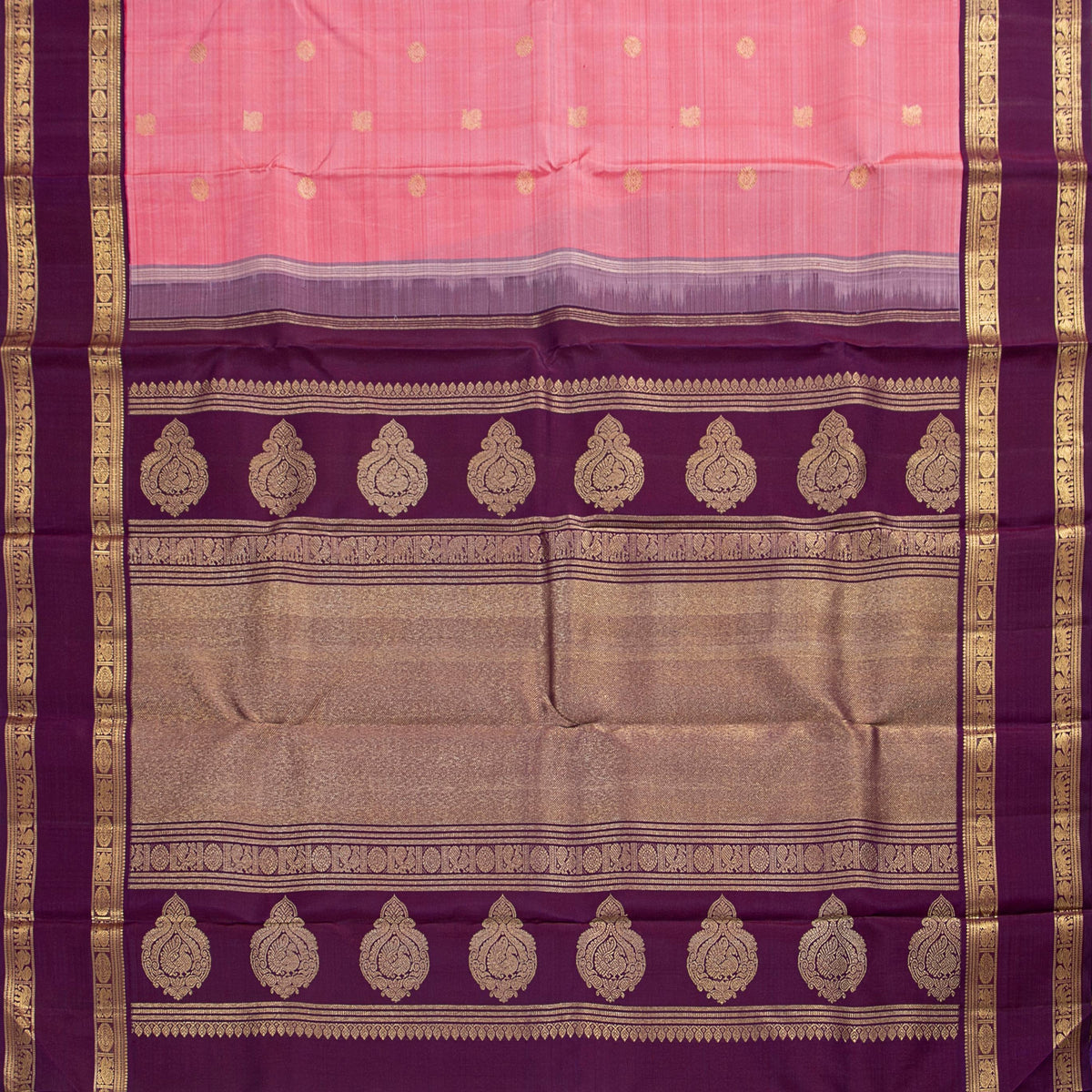 Pink And Magenta Kanchipuram Silk Saree For Wedding Wear PV NYC 2035