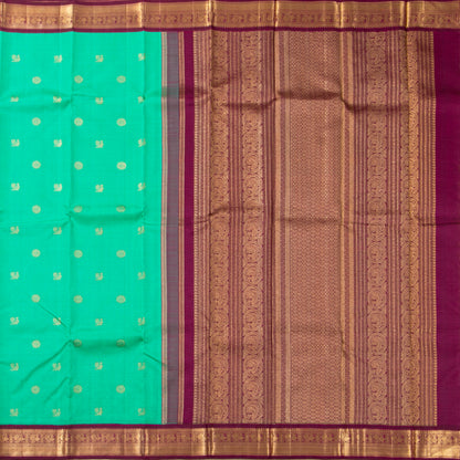 Sea green And Magenta Kanchipuram Silk Saree For Wedding Wear PV NYC 2039