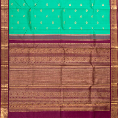 Sea green And Magenta Kanchipuram Silk Saree For Wedding Wear PV NYC 2039