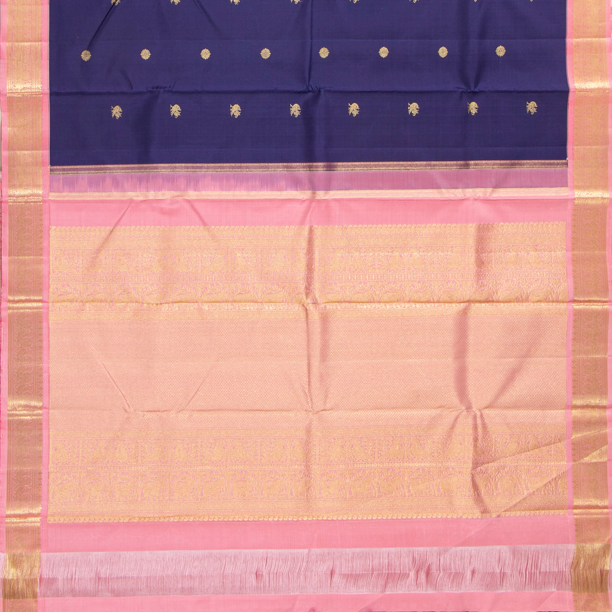 Blue And Pink Kanchipuram Silk Saree For Wedding Wear PV NYC 2027