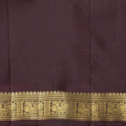 Mustard And Brown Kanchipuram Silk Saree For Wedding Wear PV NYC 2028