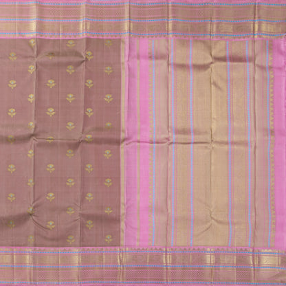 Beige And Pink Kanchipuram Silk Saree For Wedding Wear PV NYC 2030