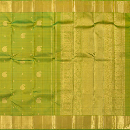Green Kanchipuram Silk Saree For Wedding  Wear PV NYC 2015