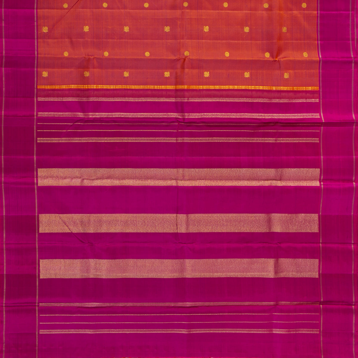 Rust And Pink Kanchipuram Silk Saree For Festive Wear PV NYC 2020