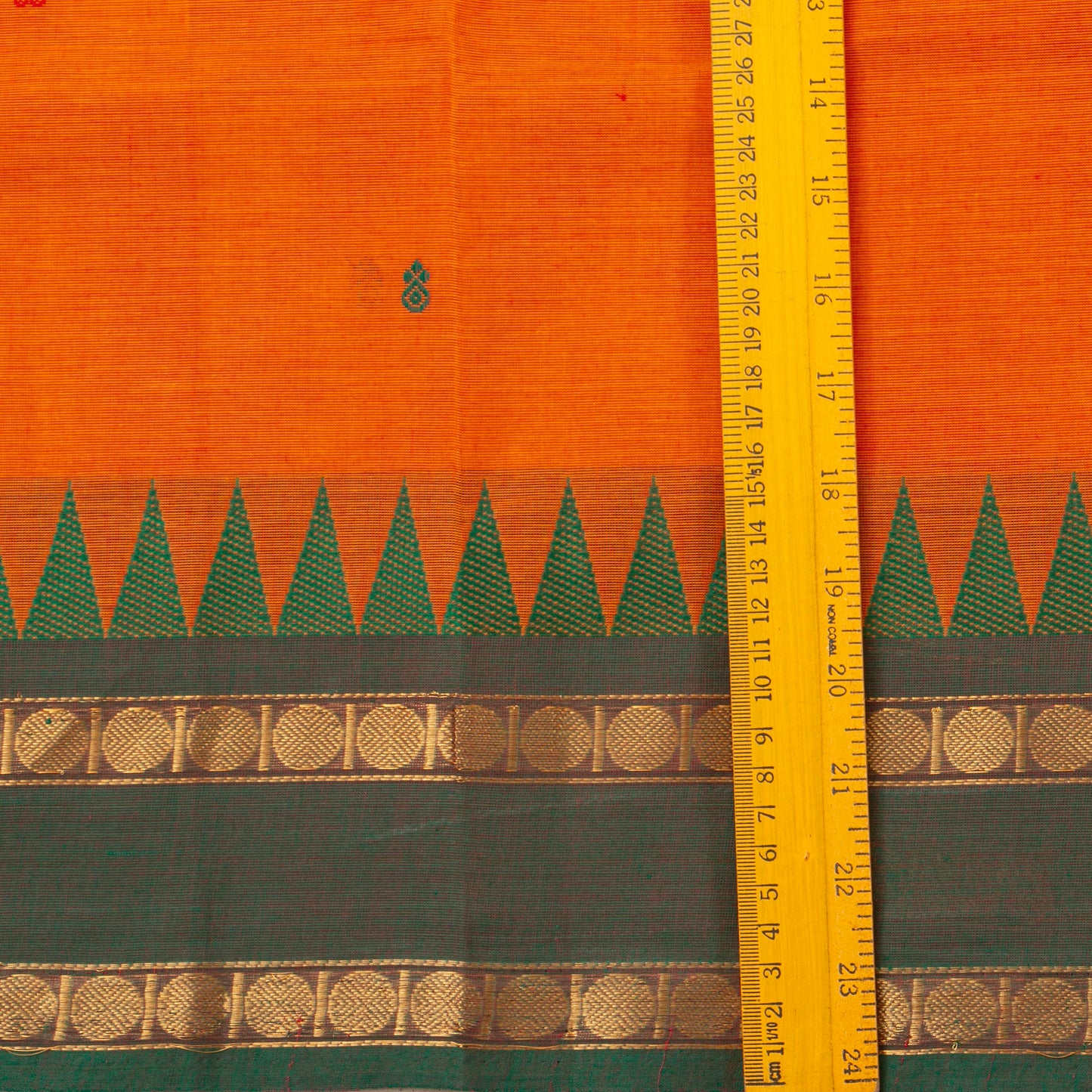 Orange Kanchi Cotton Saree Ganga Jamuna Border For Festive Wear PV MM KC 413
