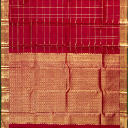 Red Kanchipuram Silk Saree For Wedding Wear PV NYC 2025