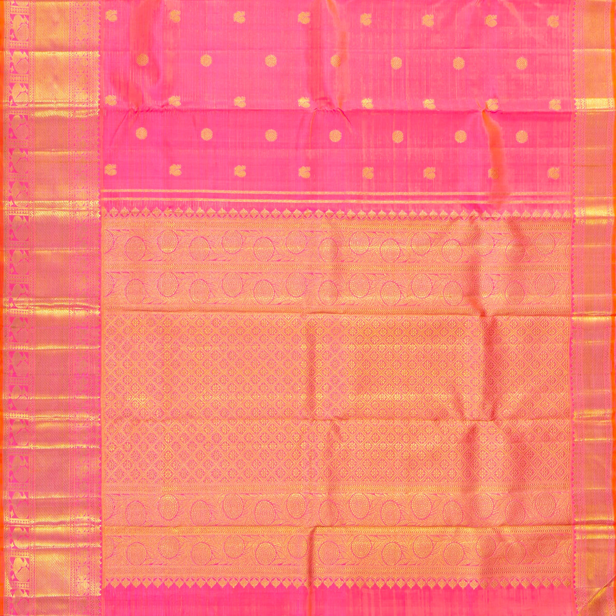 Pink Kanchipuram Silk Saree For Wedding Wear PV NYC 2032