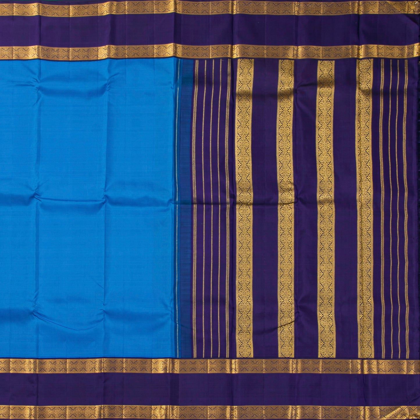Blue Kanchipuram Silk Saree For Festive Wear PV NYC 2033