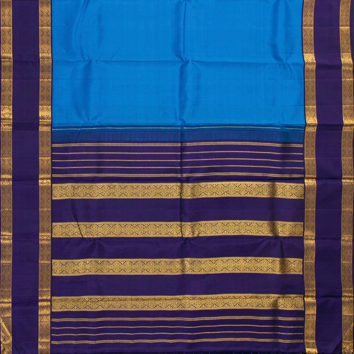 Blue Kanchipuram Silk Saree For Festive Wear PV NYC 2033