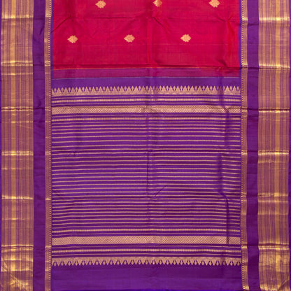 Pink And Purple Kanchipuram Silk Saree For Festive Wear PV NYC 1987