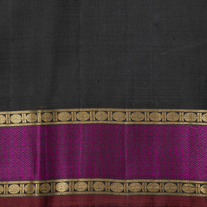 Brown And Black Kanchipuram Silk Saree For Festive Wear PV NYC 2018