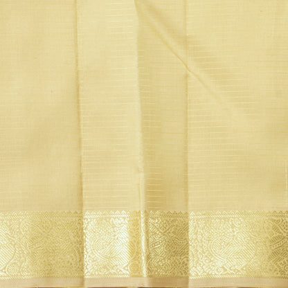 Off White Kanchipuram Silk Saree Vairaoosi For Festive Wear PV NYC 2016