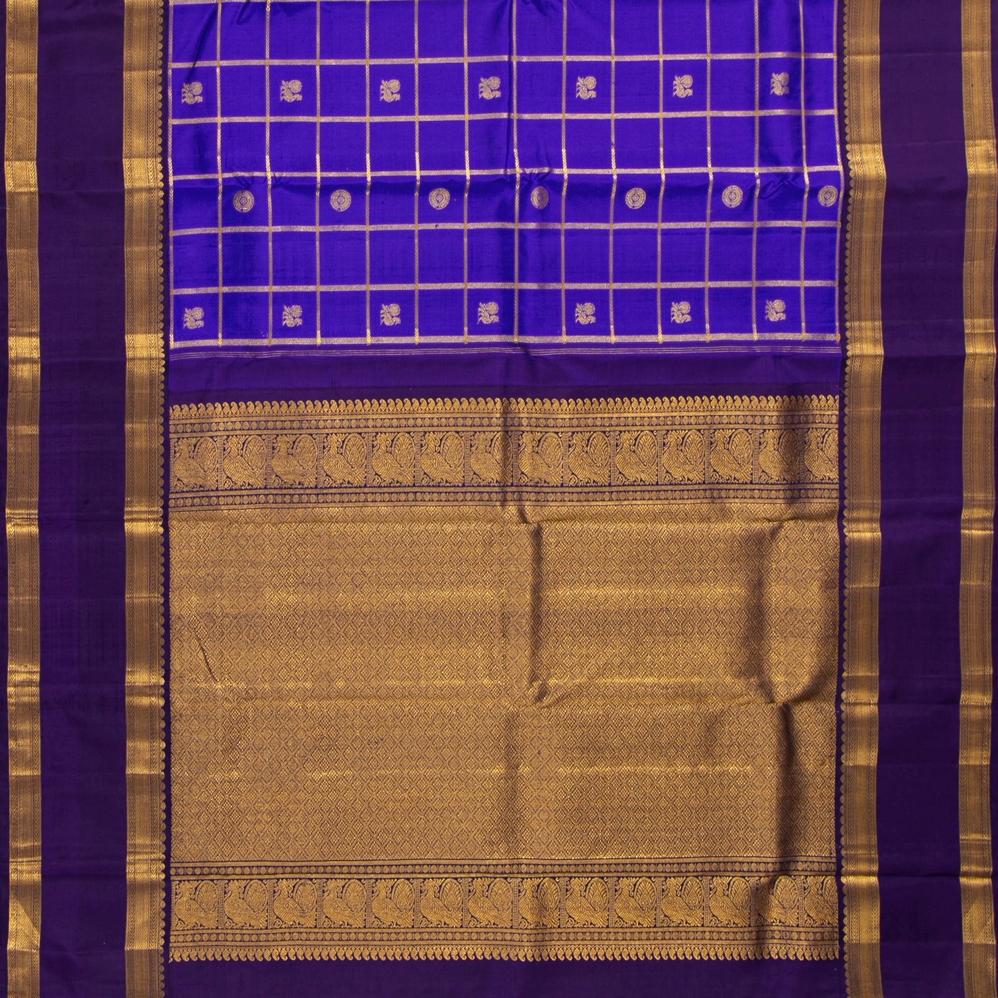 Purple And Violet Kanchipuram Silk Saree For Festive Wear PV NYC 1983