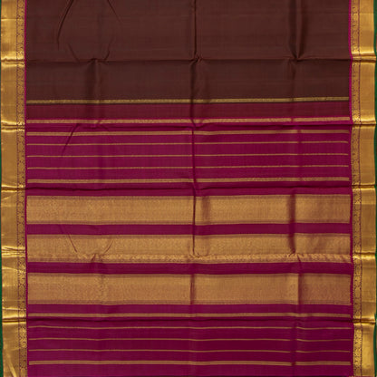 Brown And Magenta Kanchipuram Silk Saree For Festive Wear PV NYC 2023