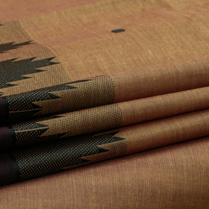 Fawn And Brown Kanchi Cotton Saree For Festive Wear PV MM KC 495